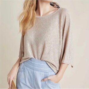 Anthropologie Alicia Shimmer Pullover Sweater Tee